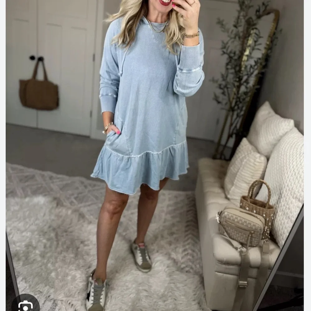 American Eagle Outfitters Olive Hoodie Dress - Picture 9 of 9